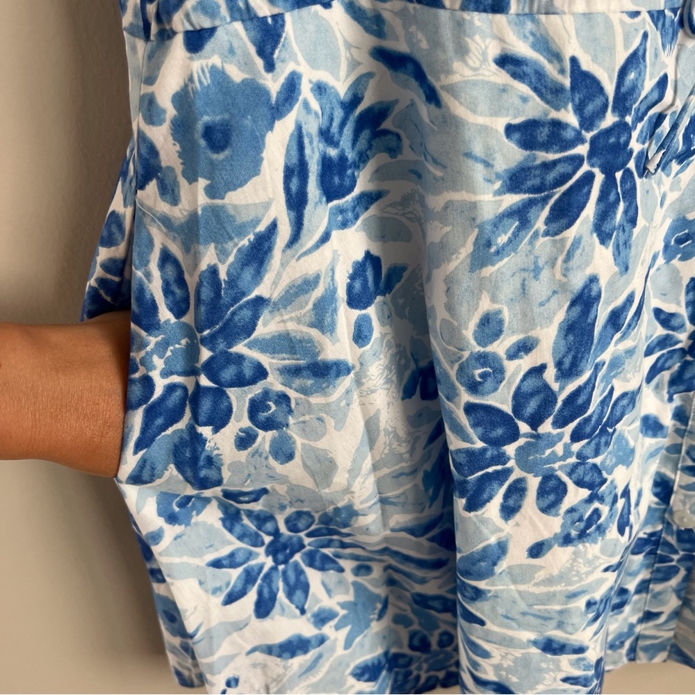 Lulu’s Sunny Charisma Shirt Dress Blue Floral Button Mini Tropical Preppy Medium - Picture 10 of 12